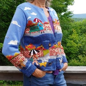 Vintage Design Options cardigan medium blue